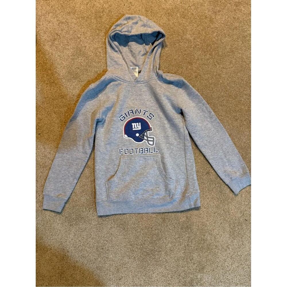 Kid's Gray NY Giants Hoodie With Logo Size Medium 10/12